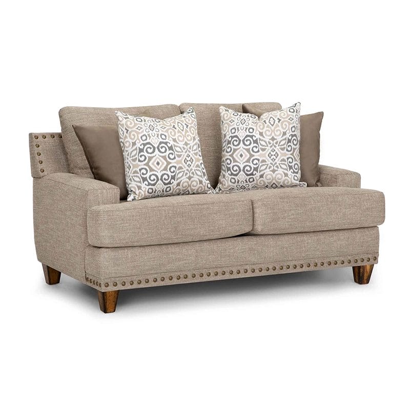 Hobbs Sandstone Rustic Farmhouse Living Room Set Includes Sofa and Loveseat with Accent Pillows